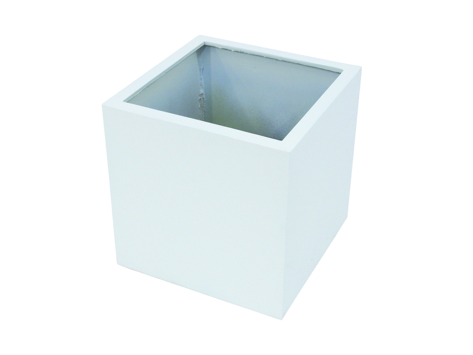 Květináč BOX-50, lesklý-bílý