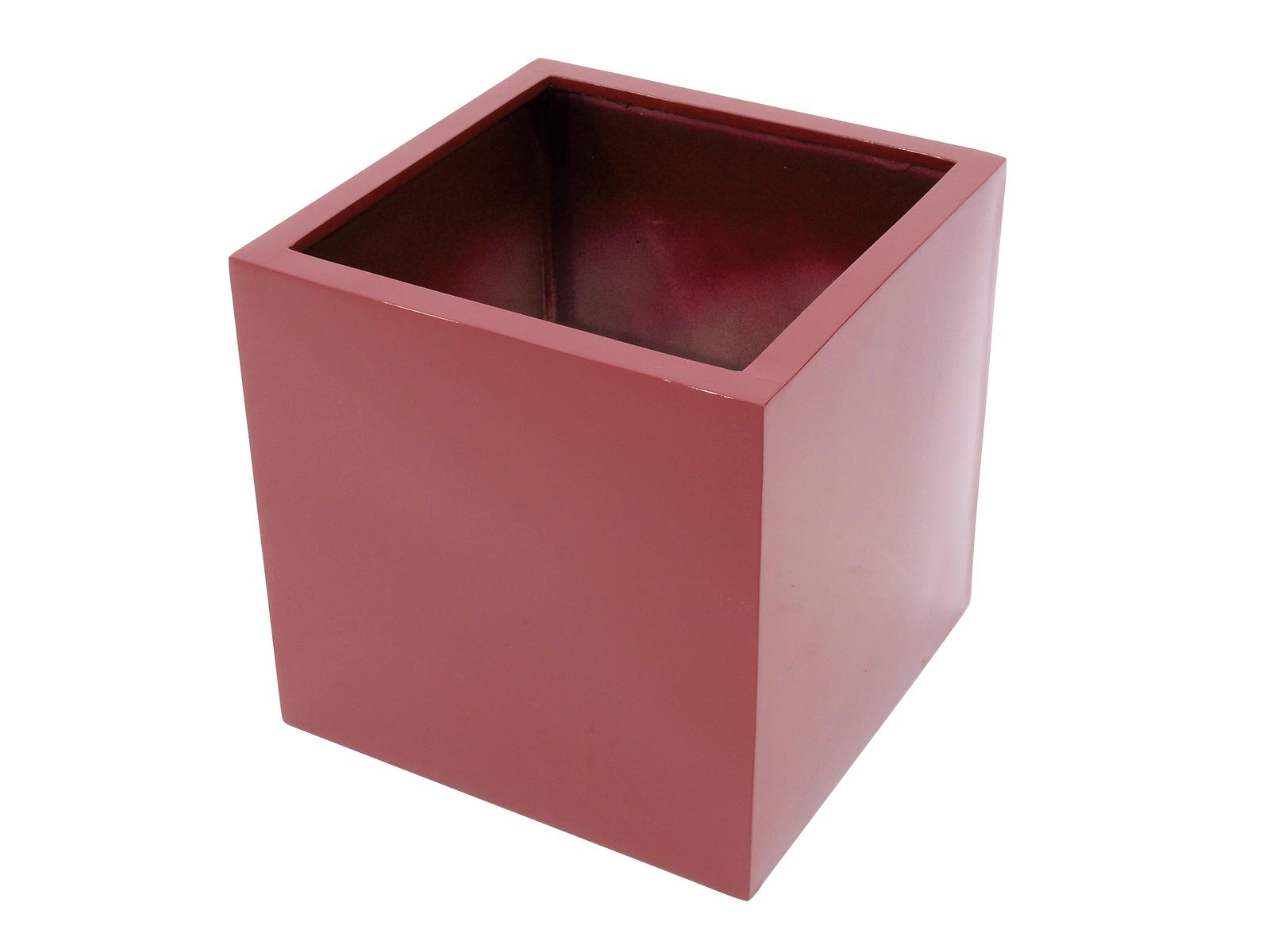 Květináč BOX-50, lesklý-červený